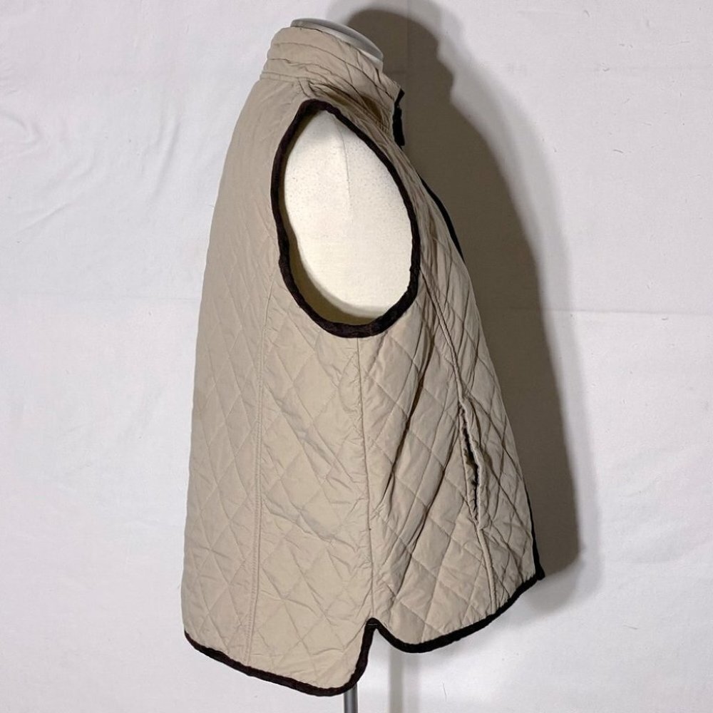 Vintage Banff Beige Quilted Zip Front Vest L Gorpcore Hiking Activewear - Picture 2 of 13